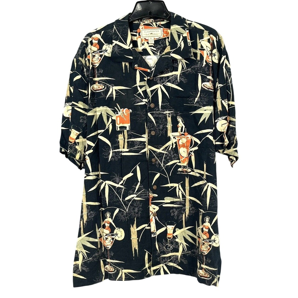 CLEARWATER OUTFITTERS Cocktails TIKI BAR/PIN-UP GIRL HAWAIIAN Camp Shirt sz XL